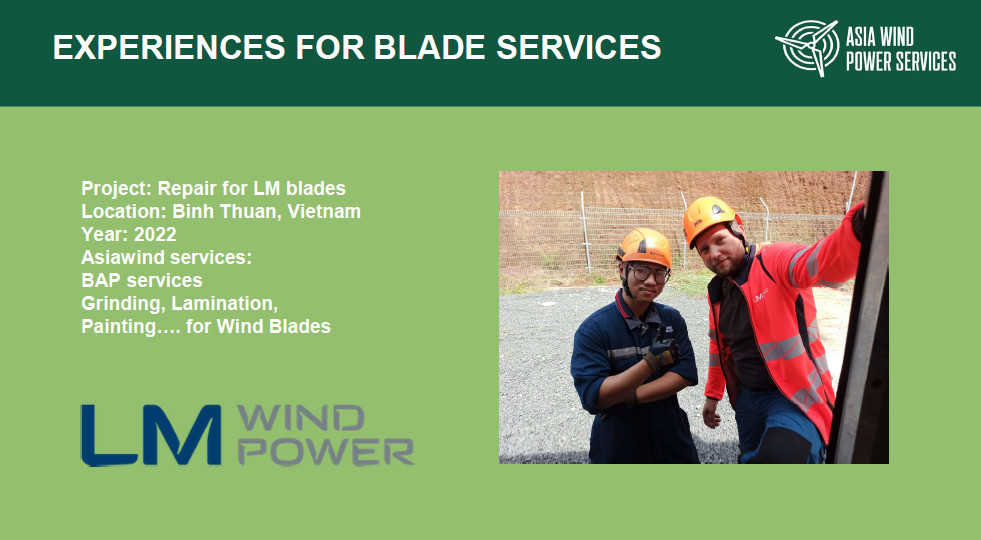 Dự án sửa cánh với đối tác LM Blade Wind Power