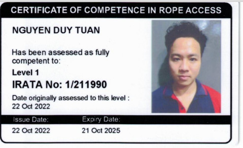 Chứng chỉ Rope Access
