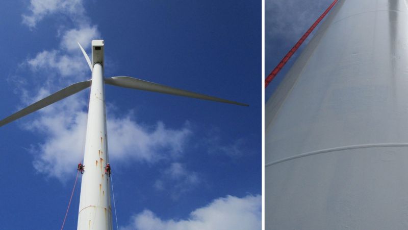 Dịch vụ vệ sinh trụ cánh tuabin gió của Asiawind